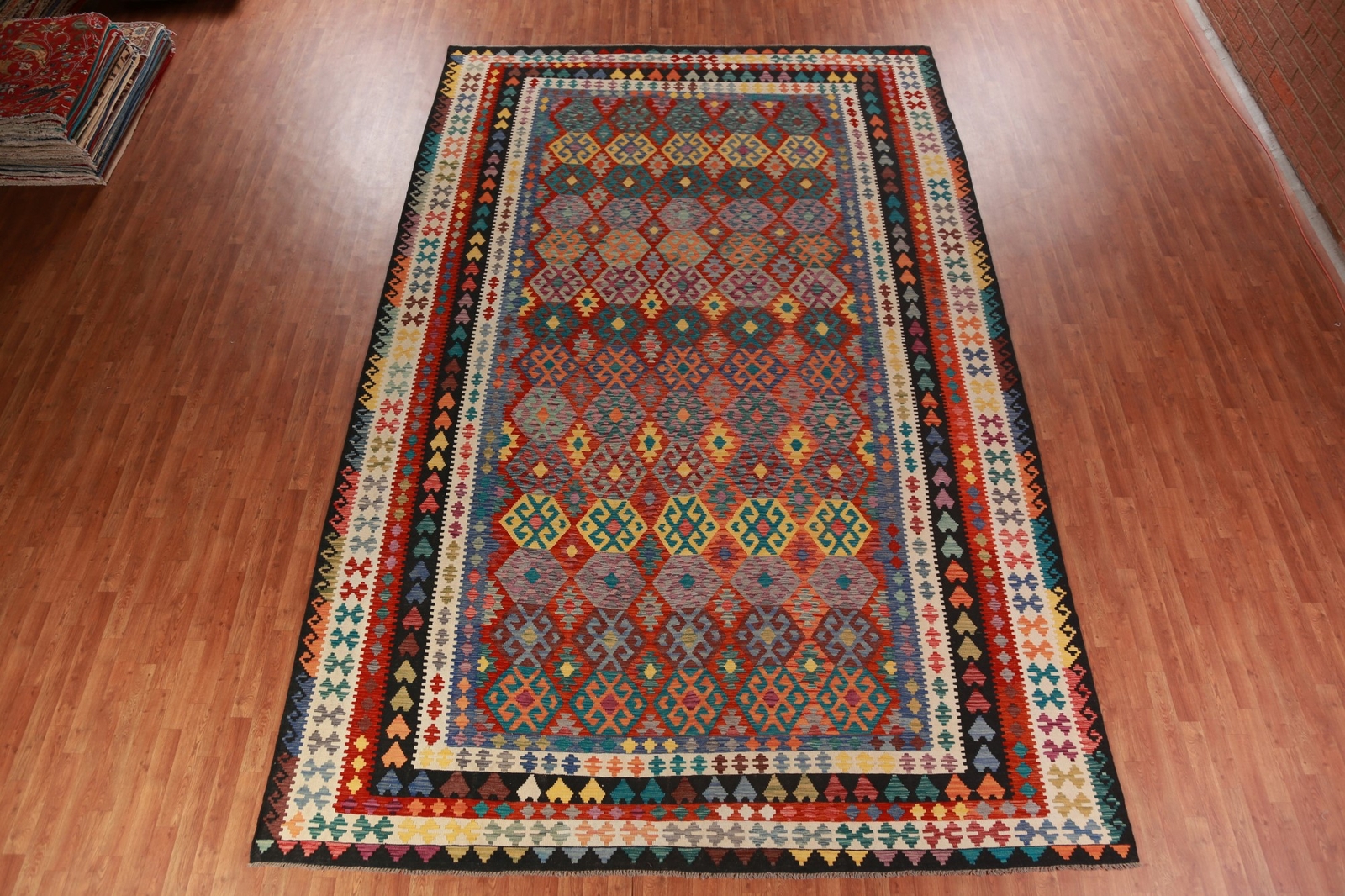 Colorful Kilim Rugs Flatweave Pile Wool Kelim Carpets Large Rugs 10×16 ft
