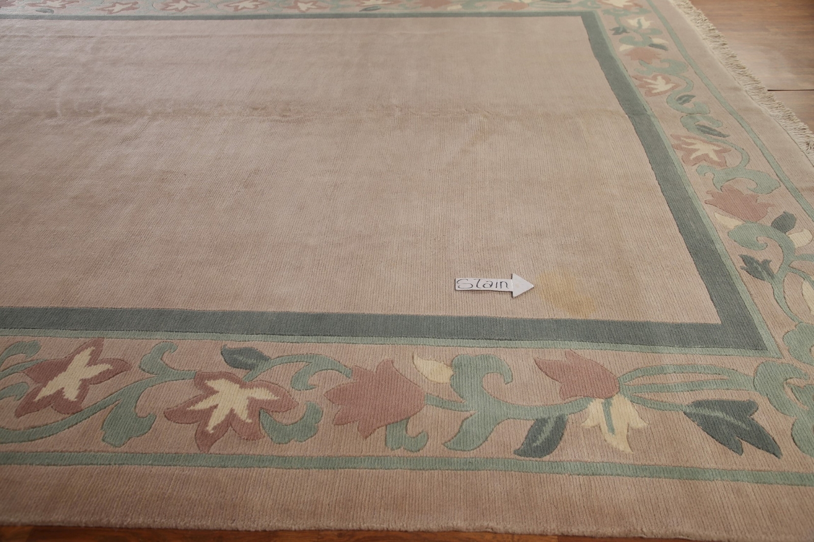 Vegetable Dye Bordered Nepalese Oriental Palace Size Rug 12×18 Handmade