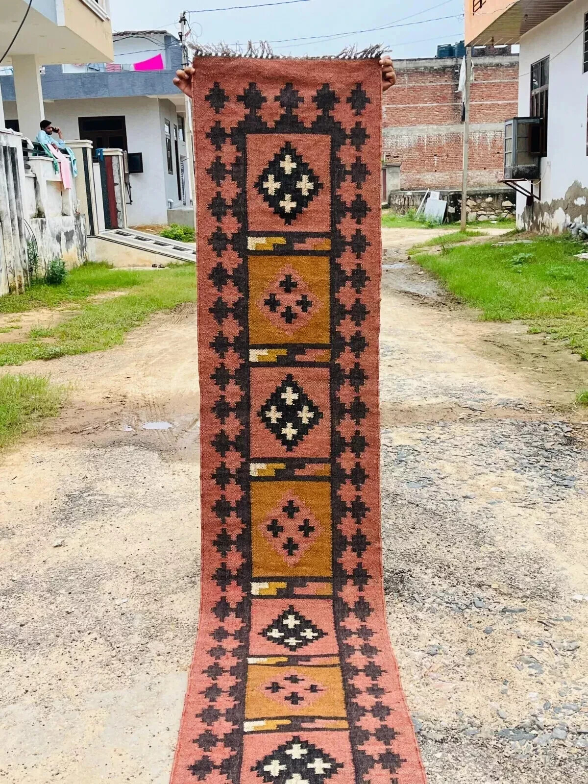Jute Kilim Indoor Stairs Runner Hallway & Kitchen Decor Custom Handmade Rug Mat