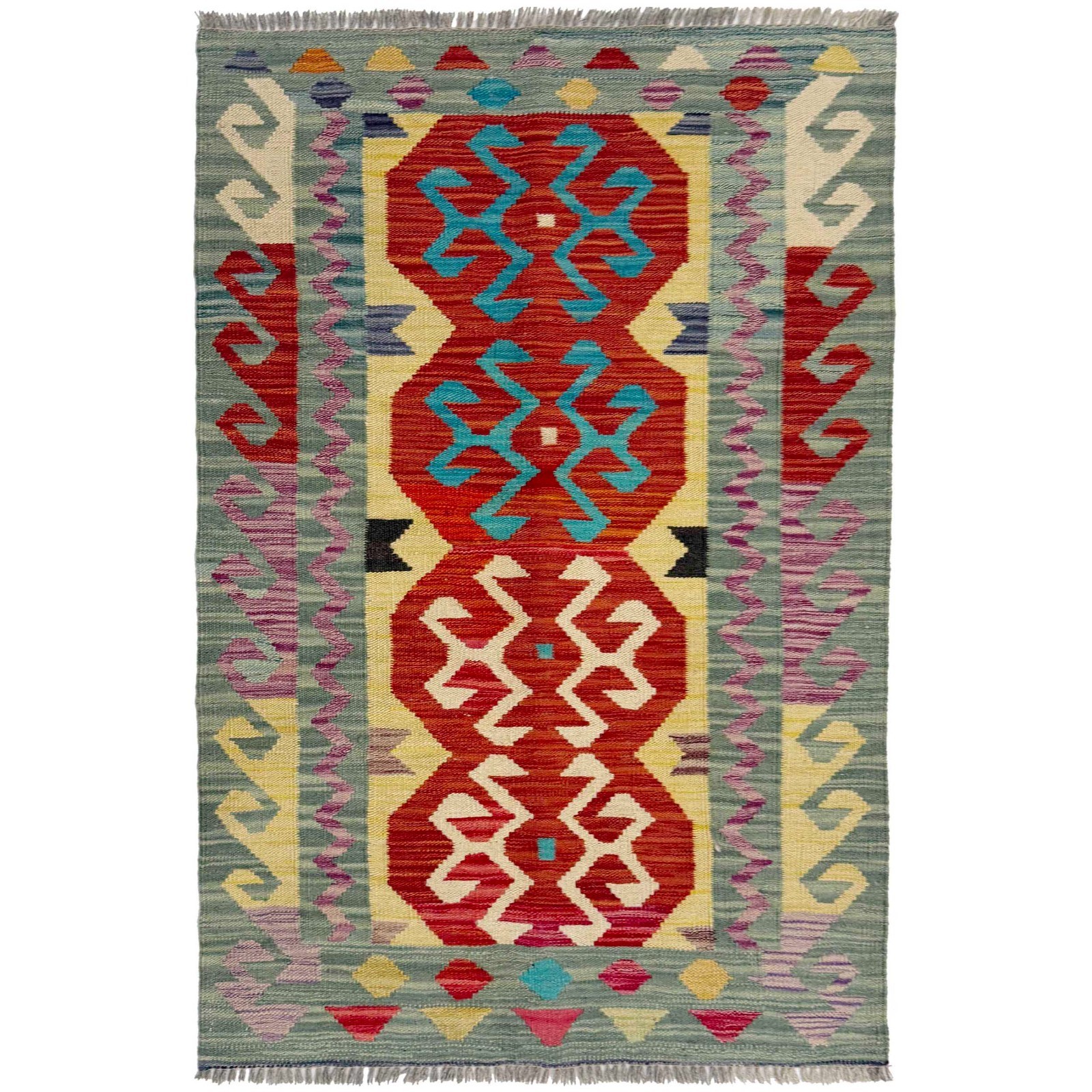 Afghan Hand Woven Oriental Kilim Chobi Rug 2.8×4.2Ft Flat Weave Rug Kilim R38952