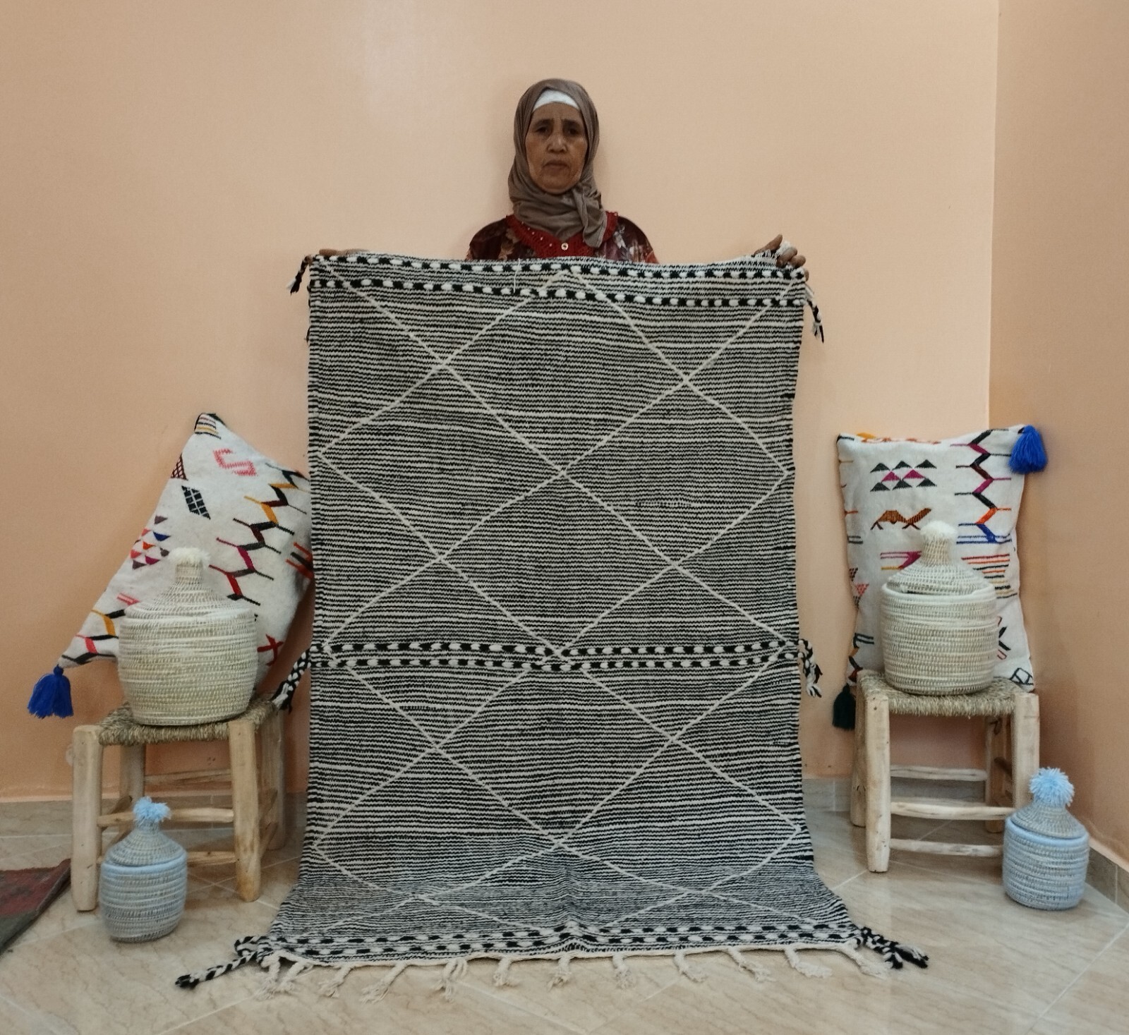 Moroccan Rug | Handmade Berber Rug Flatweave | Zanafi Kilim Rug zanafi rug