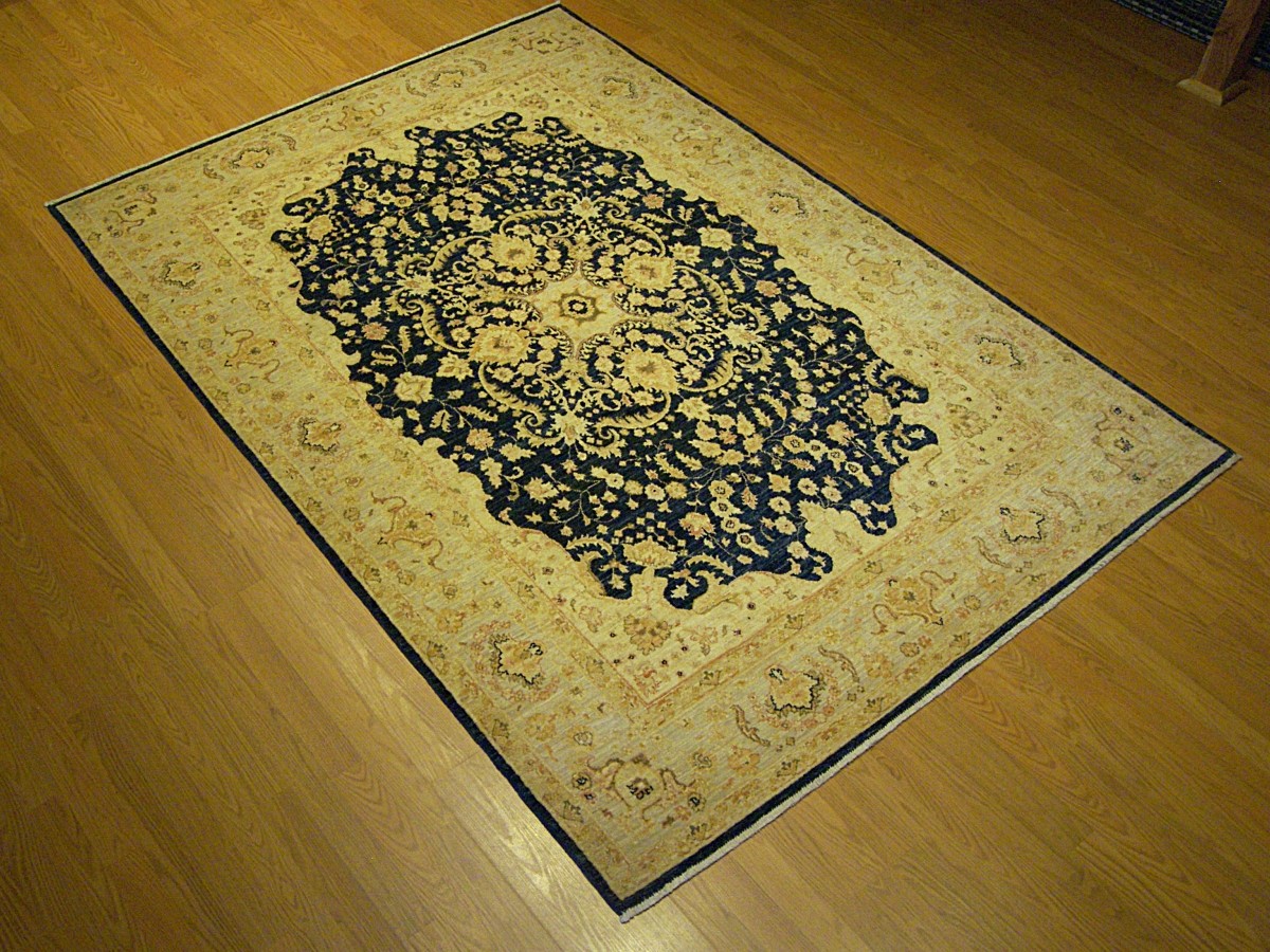 5.5 x 8 HAND KNOTTED High Quality Afghan Ziegler Rug_Veggie Dyed Soft Fine Wool