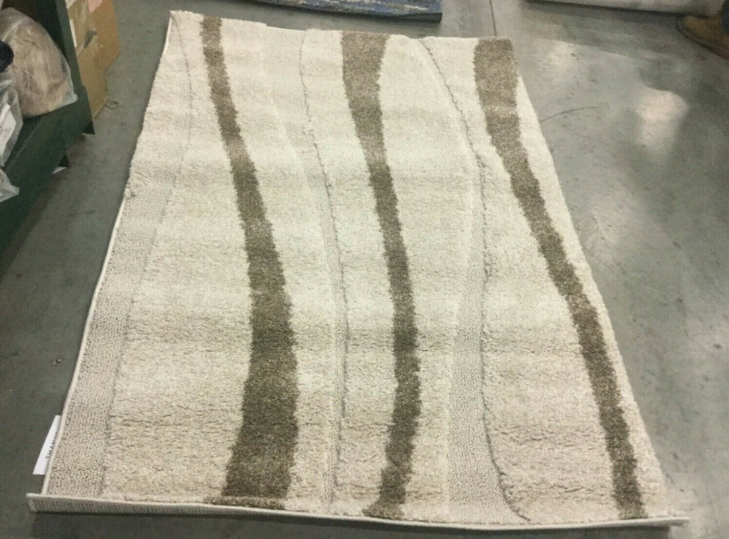 CREAM / DARK BROWN 4′ X 6′ Back Stain Rug, Reduced Price 1172641840 SG451-1128-4
