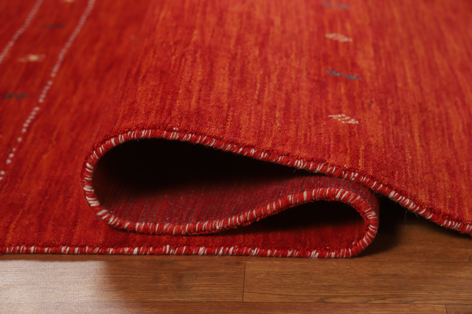 Artisan-crafted Orange Gabbeh Rug Wool Handmade Bedroom Carpet 5×6 ft.