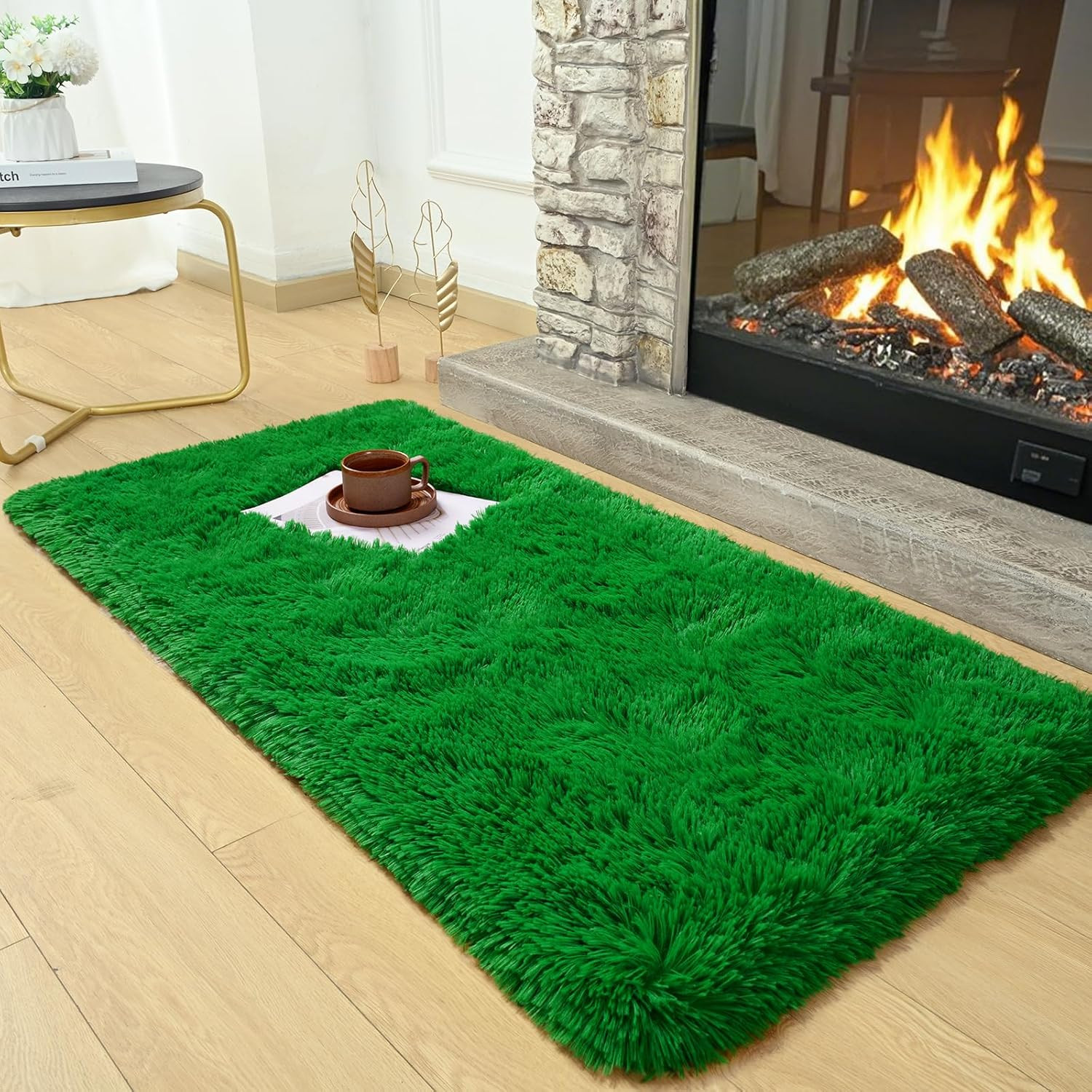2X6 Feet Soft Runner Rugs for Bedroom Plush Fluffy Rug, Shag Furry Area Rug Carp