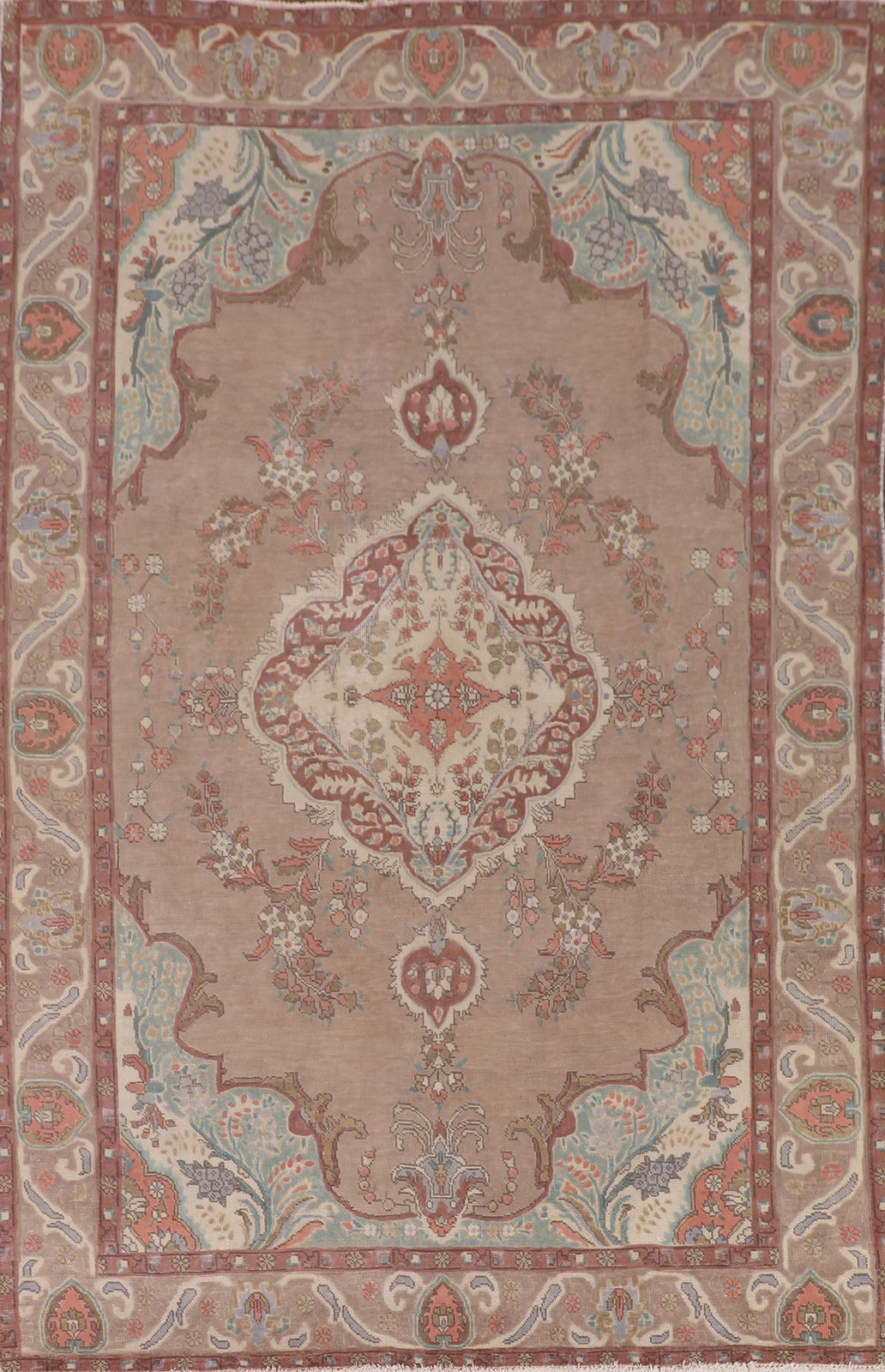 Vintage Traditional Area Rug 6×10 Hand-knotted Wool Geometric for Any Room