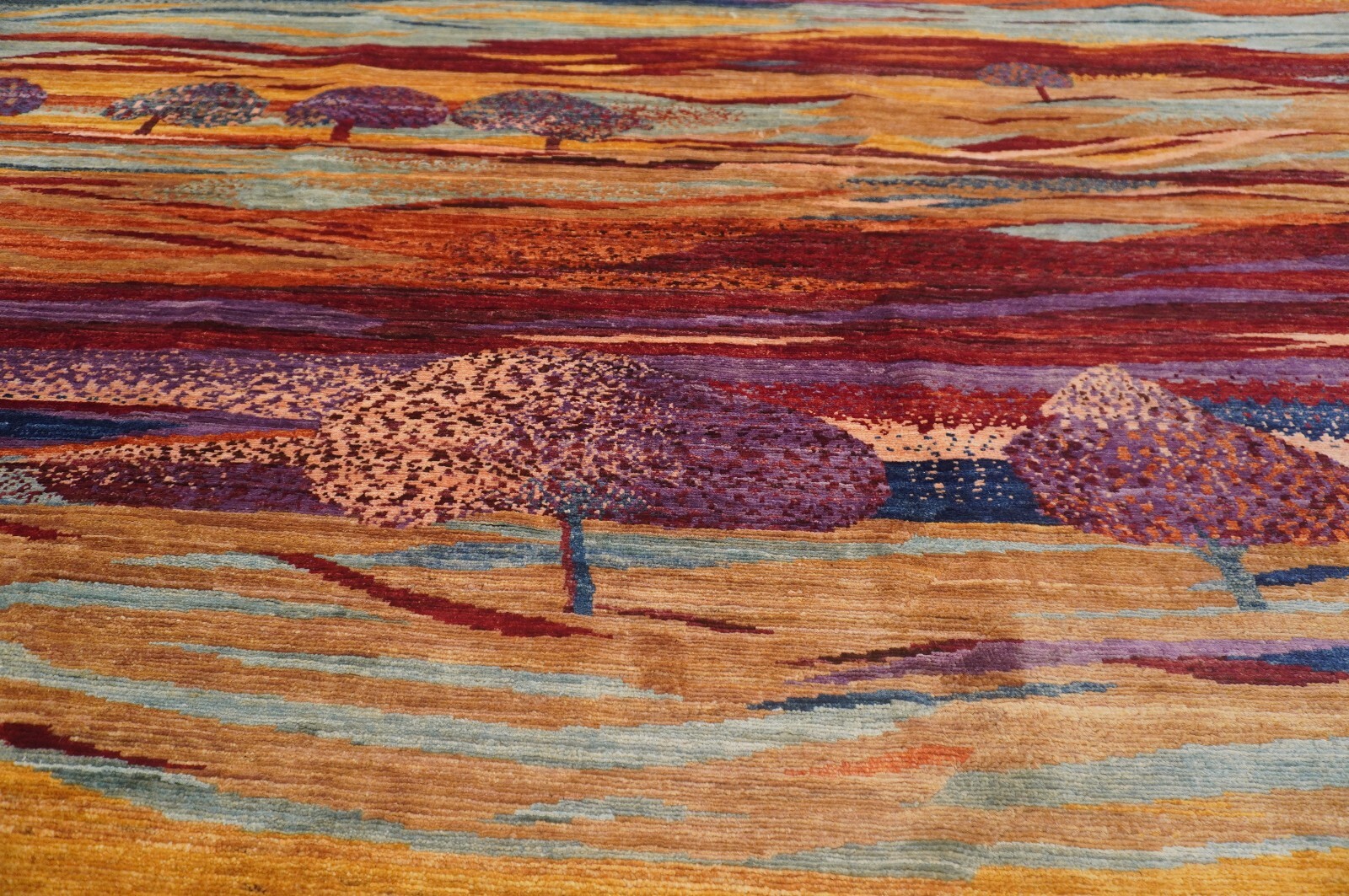 8 x 10 ft Multicolor Landscape Gabbeh Tribal Afghan Hand Knotted Wool Area Rug