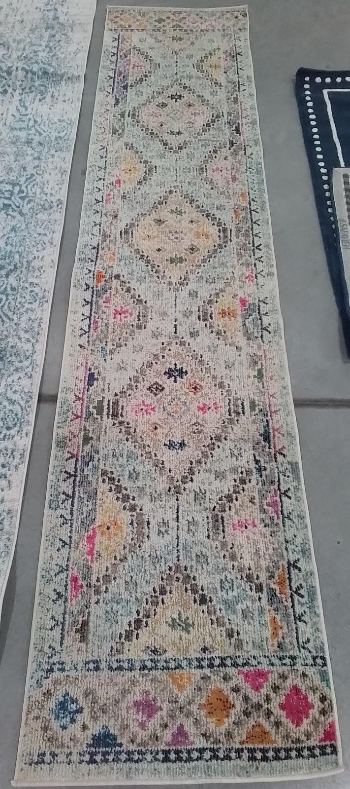 BLUE / YELLOW 2′-2″ x 10′-0″ Back Stain Rug Reduced Price 1172772567 MAD418K-210