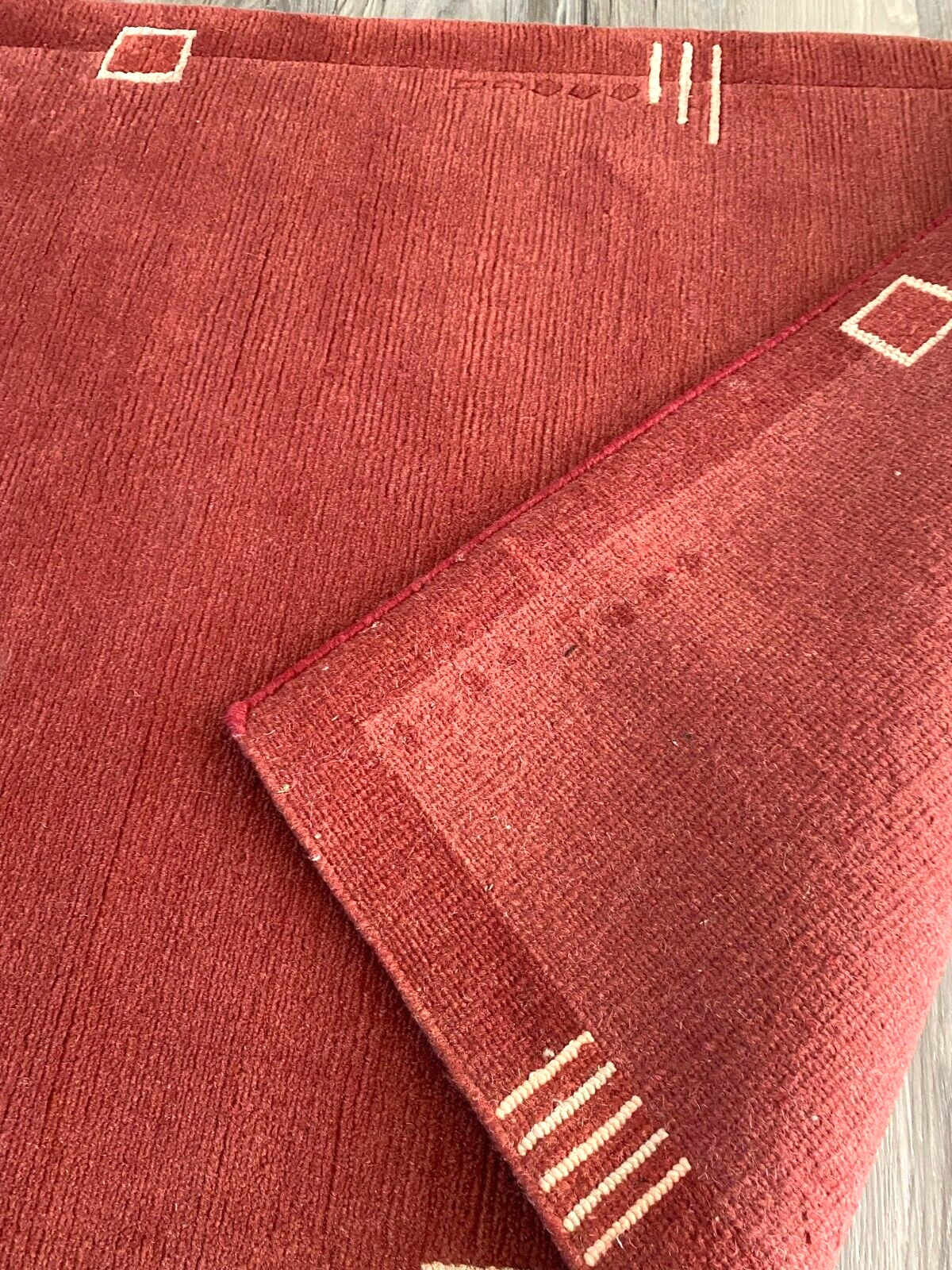 R125 HAND CRAFTED CONTEMPORARY TIBETAN MEDITATION RUG 3X5 RED MADE IN NEPAL