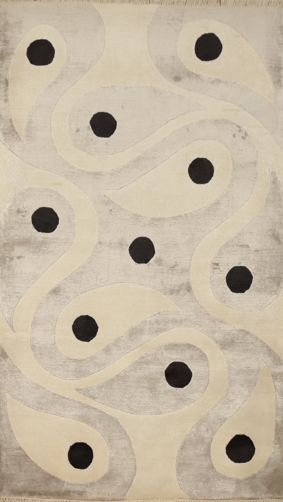 Nepalese Modern Rug 3×5 Hand-knotted Wool/ Silk to Enhance Modern Home Decor