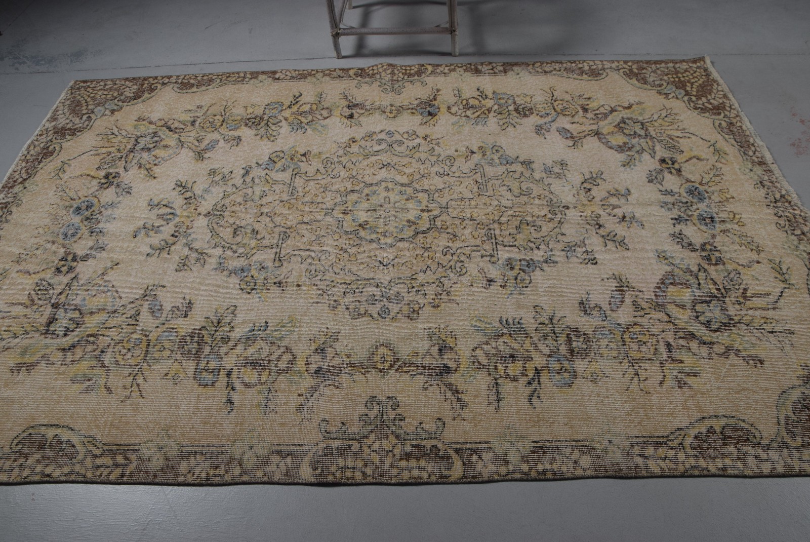 5,7×8,5 ft Rug Vintage Rug, Brown Southwestern Turkish Rug Wool