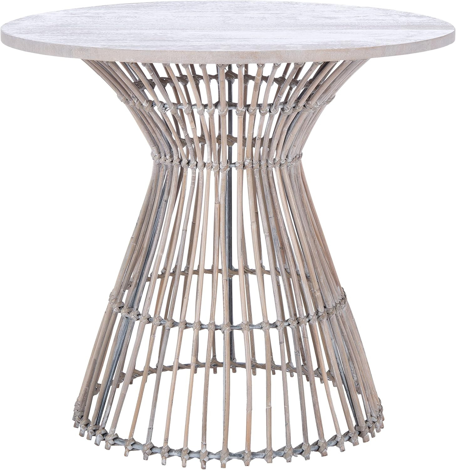 Coastal Grey and Black Round Accent Table by Home Collection