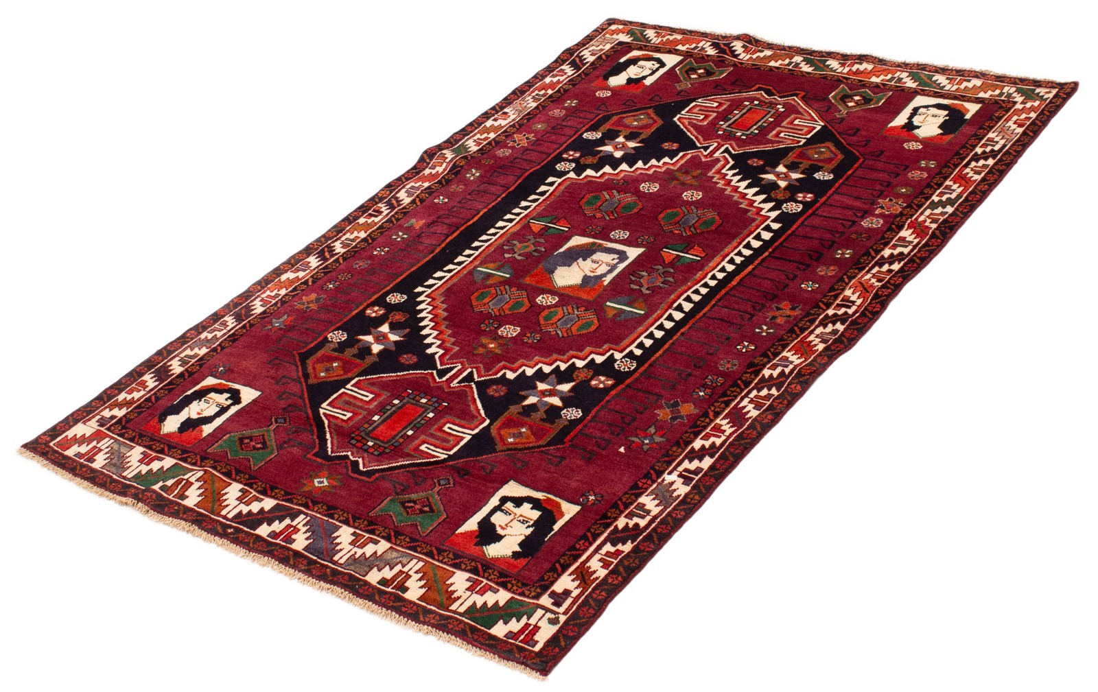 Vintage 4’10” x 7’6″ Traditional Hand Knotted Vegetable Dye Wool Area Rug