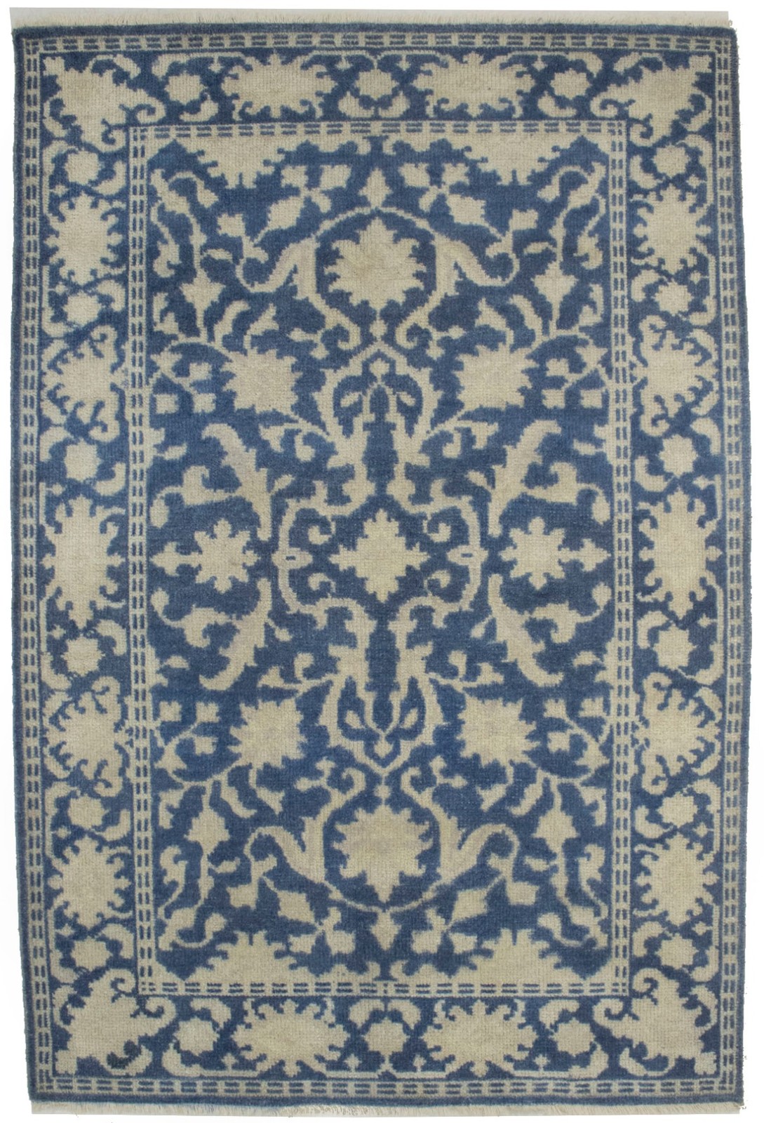 4X6 Slate Blue Distressed Oriental Area Rug Classic Floral Style Decor Carpet