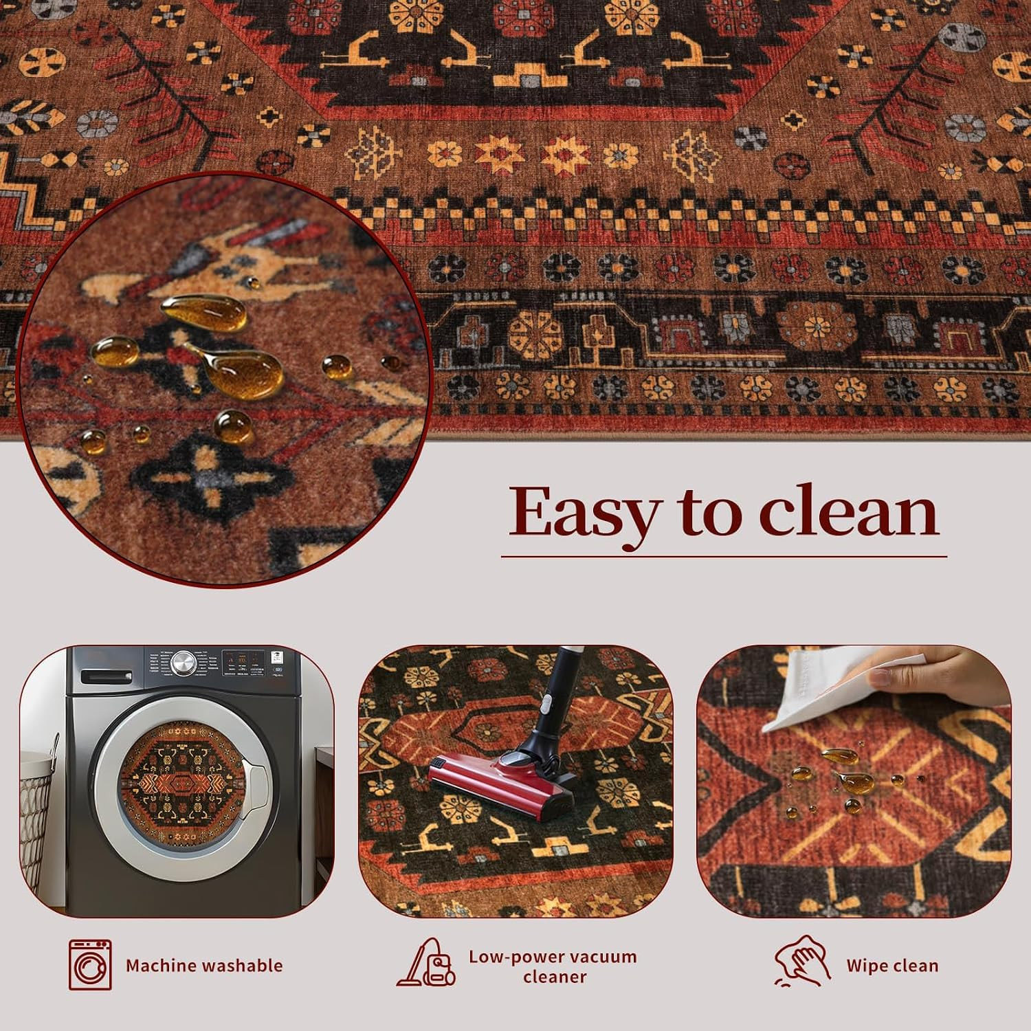 3X10Ft Hallway Rug, Long Runner Rug Vintage Kitchen Carpet for Entrance