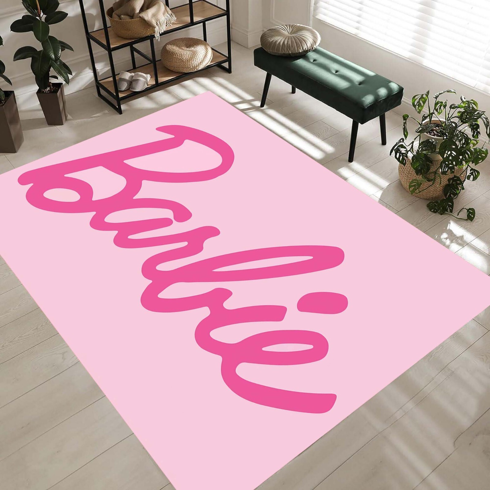 Pink Barbie-Themed Rug – Stylish, Playful, Modern Design for Kids and Teen Rooms