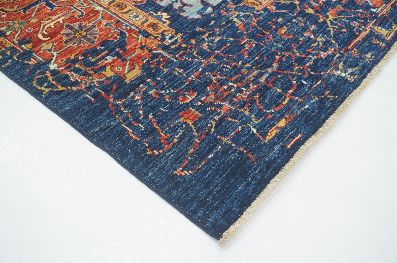 8 x 10 ft Navy Blue Bidjar Afghan Hand Knotted Wool Oriental Modern Erase Rug
