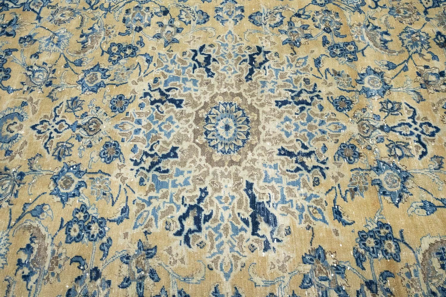 Semi-Antique Floral Oriental Wool Rug Handmade Distressed Carpet 8’2×10’5 Ft