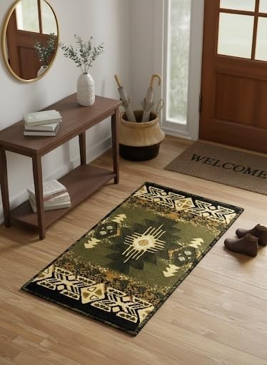 South West Native American Area Rug C318 – Easy Clean, Thick, Soft, Durable N…