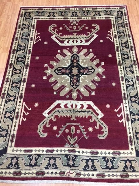 5’2″ x 7’4″ New Azerbaijani Oriental Rug – Hand Made – 100% Wool – Vegetable Dye