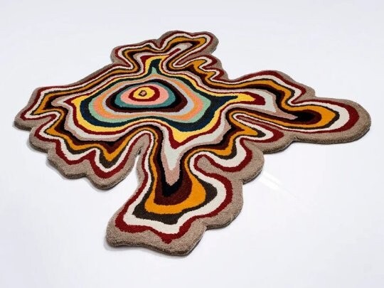Hand-Tufted Multicolor 100% Wool Area Rug – Amorphous Indian Design | 6×9 ft |
