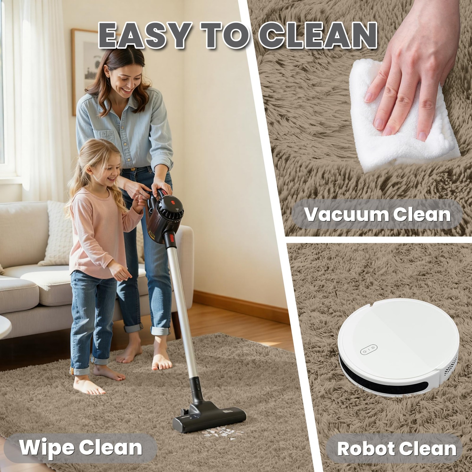Best 5×7 Area Rug for Living Room, Ultra Soft Fluffy Shag Rugs Bedroom, Non-Slip