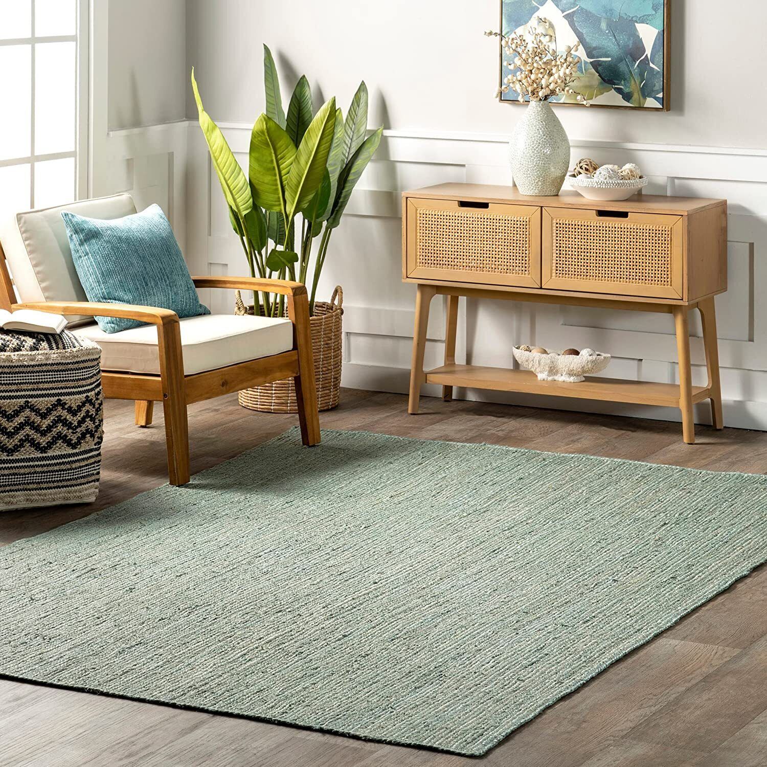 Rug Carpet Sea Green Braided Rectangle Runners Farmhouse Area Rug Living Room