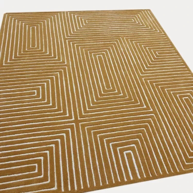 Hand Tufted Premium Quality Burgundy Modern Abstract woolen Designer