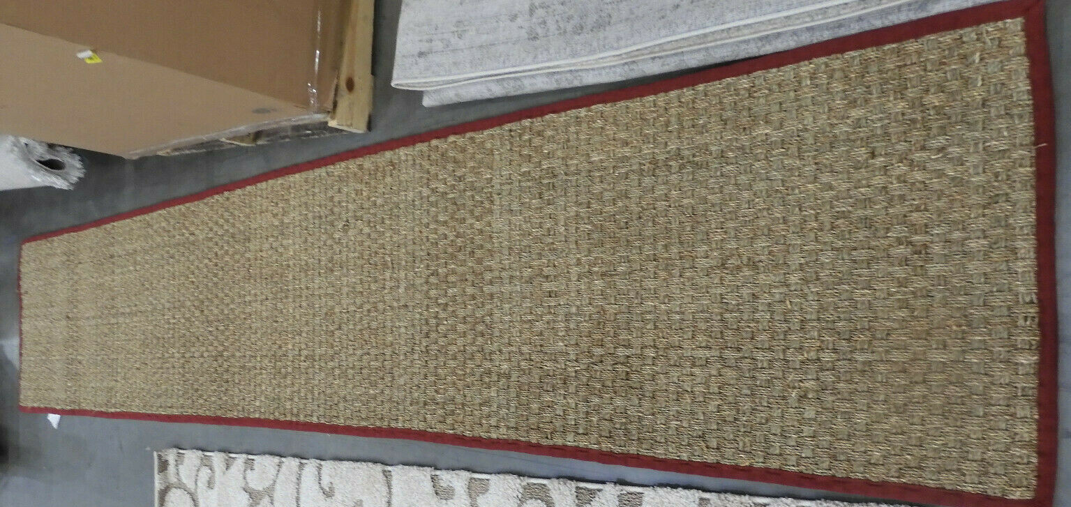 NATURAL / RED 2′-6″ X 12′ Stained Rug Reduced Price 1172603754 NF114D-212