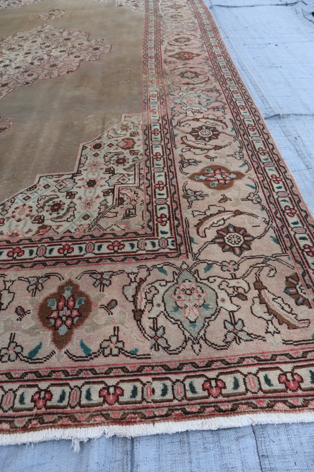 8’0x12’10 ft Vintage Tribal Caucasian Rug, Gray Hand Knotted Veg Dyes Wool Rug