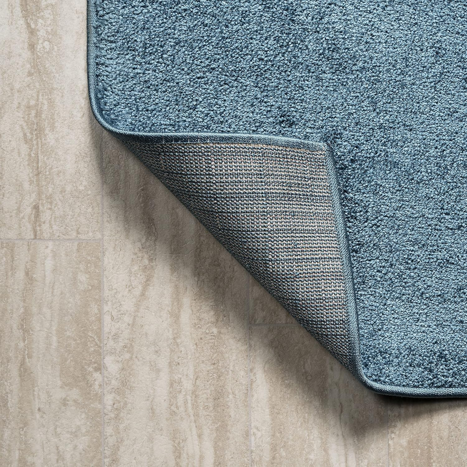 Haze Solid Low-Pile Turquoise Indoor Area Rug 3X5, Coastal,Bohemian,Minimalist,C