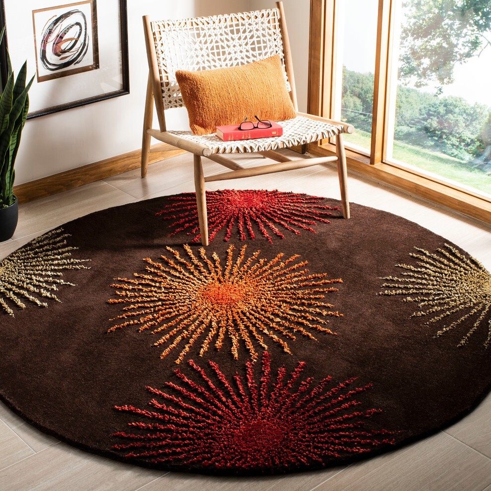 $500 SOHO “Safavieh” SOH712B-8R Hand Tufted in India 8×8′ Round Area Rug
