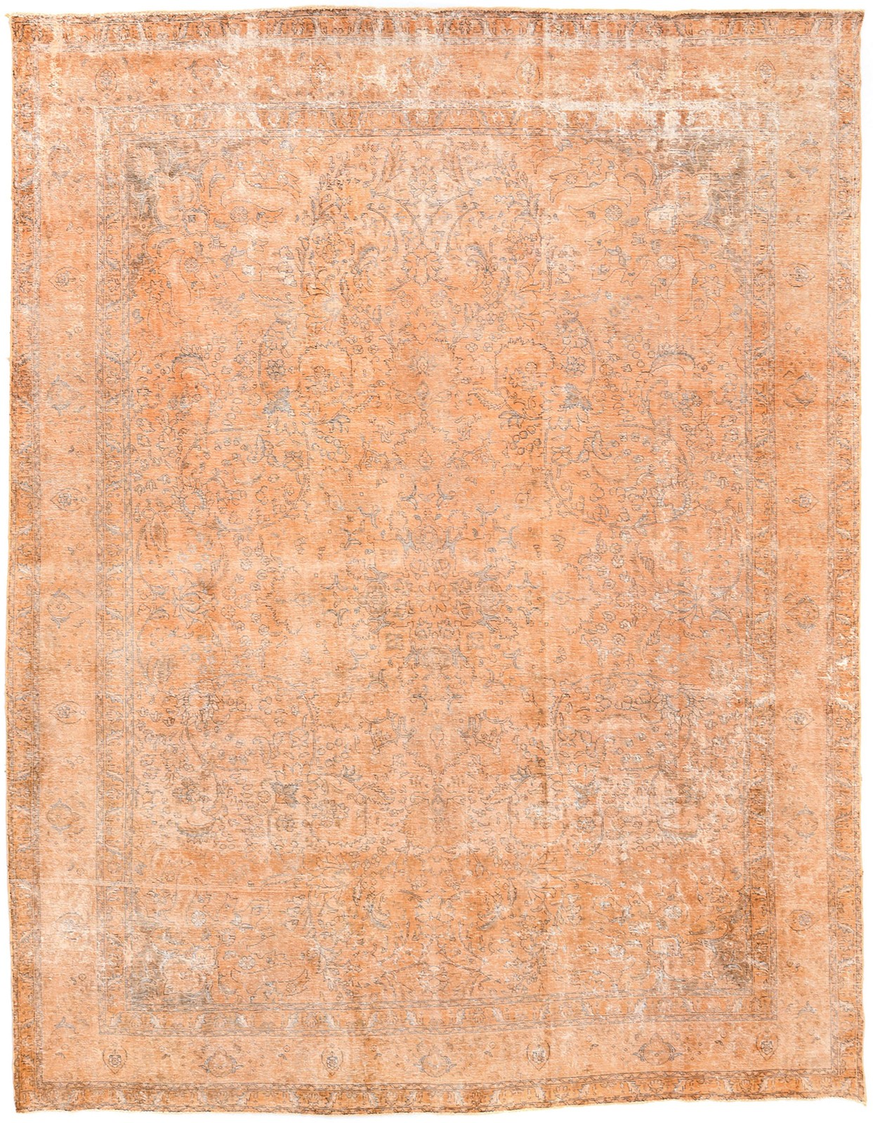 Hand-Knotted Antique Muted 10X13 Overdyed Distressed Vintage Oriental Rug Carpet