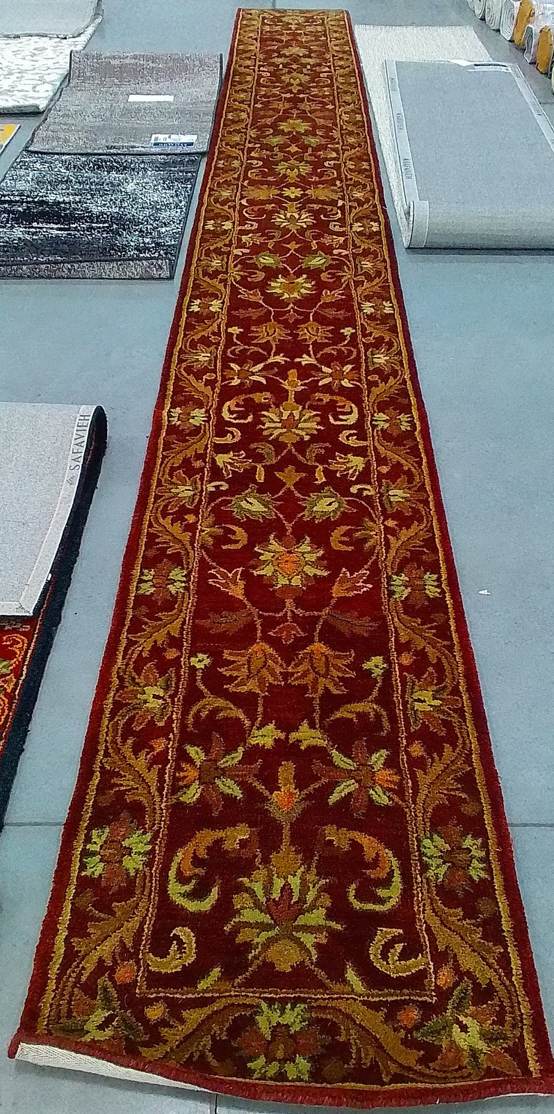 WINE / GOLD 2′-3″ x 20′-0″ Back Stain Rug, Reduced Price 1172792547 AT52B-220