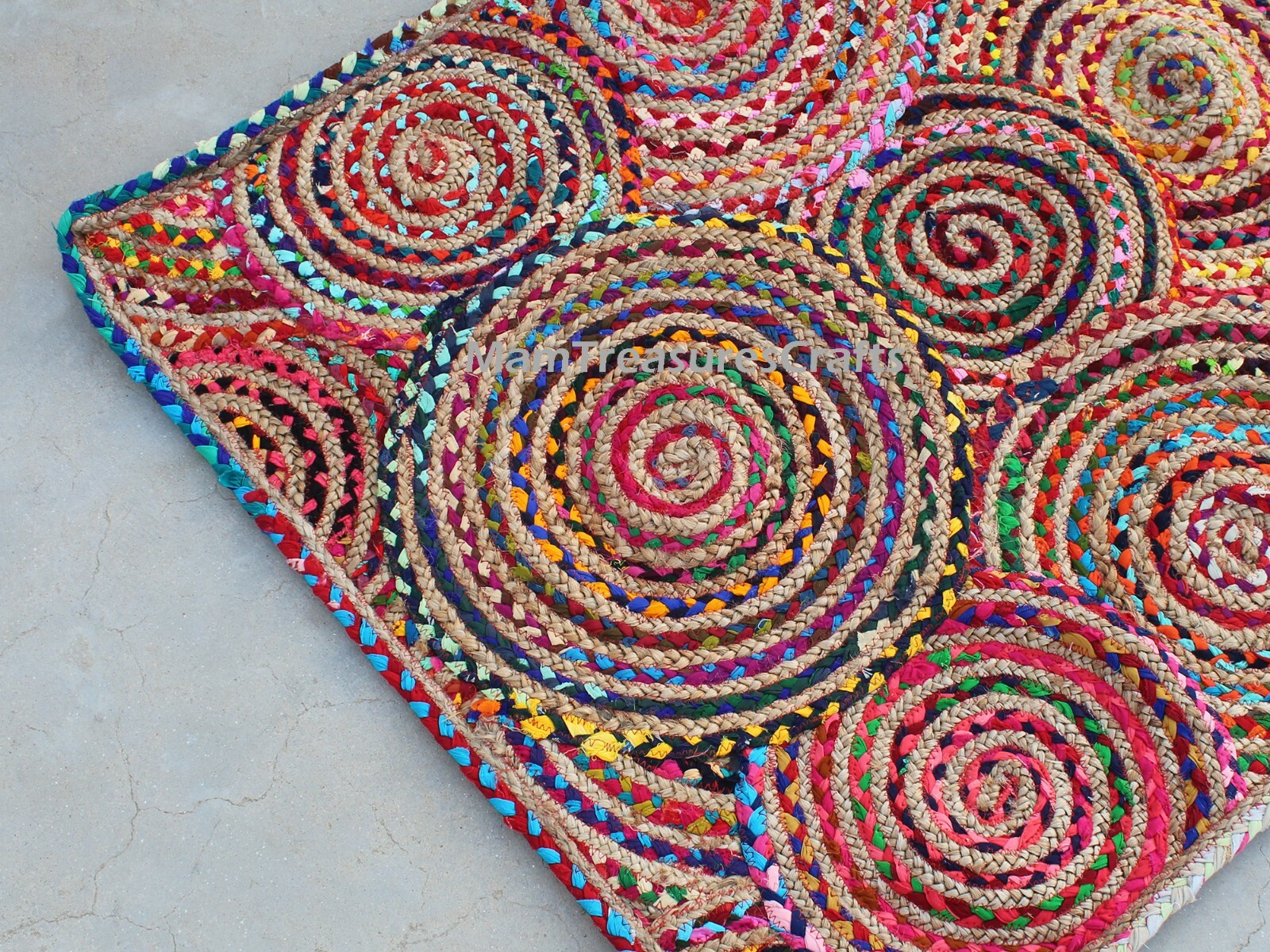 Colorful Area Rug Braided Rag Rug Floor Rug Handmade Rugs Hand Braided Bohemian