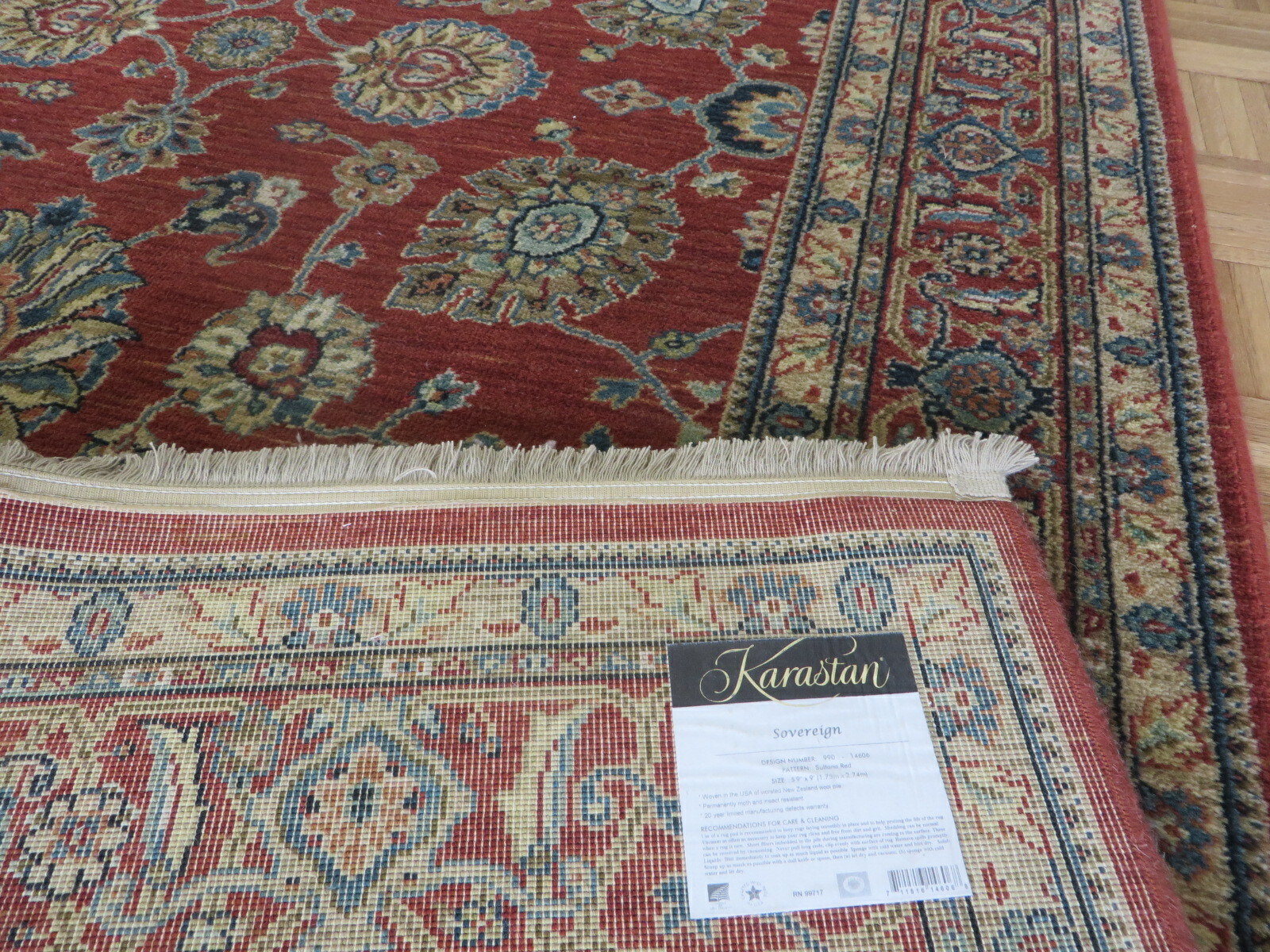 5’9 X 9 New Karastan Rug Sultana Red Design Number 990