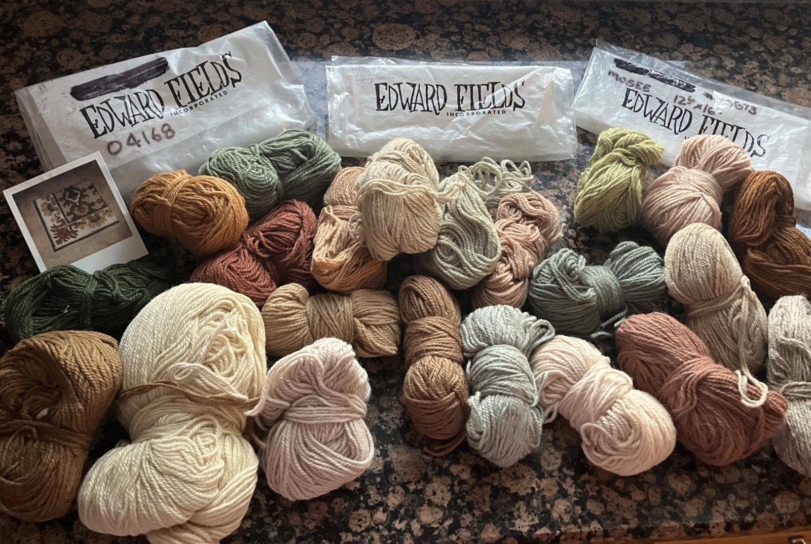Edward Fields Vintage Rug/Carpet Spare Yarn- earth tones, wool