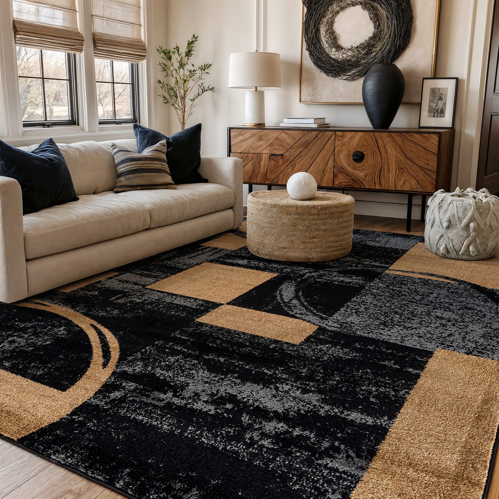 Rugshop Area Rugs Contemporary Abstract Circle Rug New Rugs for Living Room 5×7