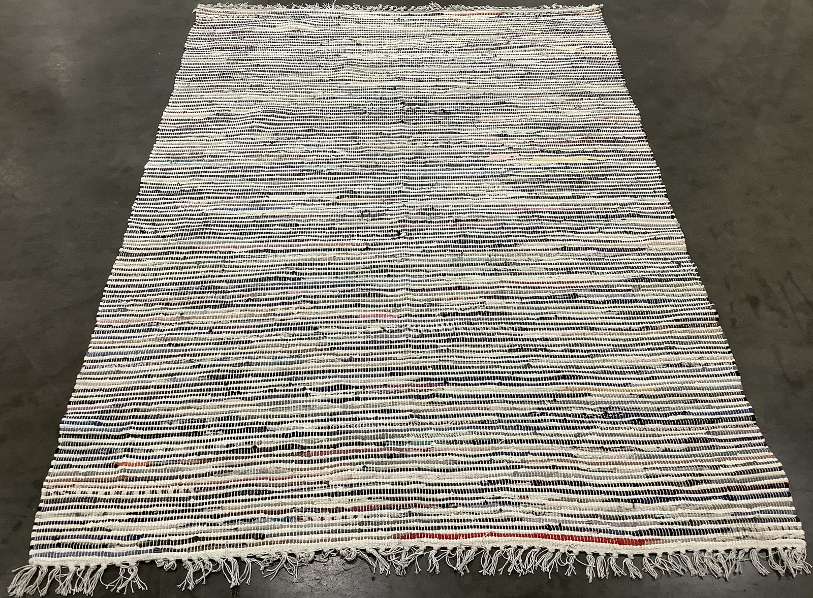 IVORY MULTI 5′-0″ x 7′-0″ Pulled Thread Rug, Reduced Price 1172685755 RAR125B-57