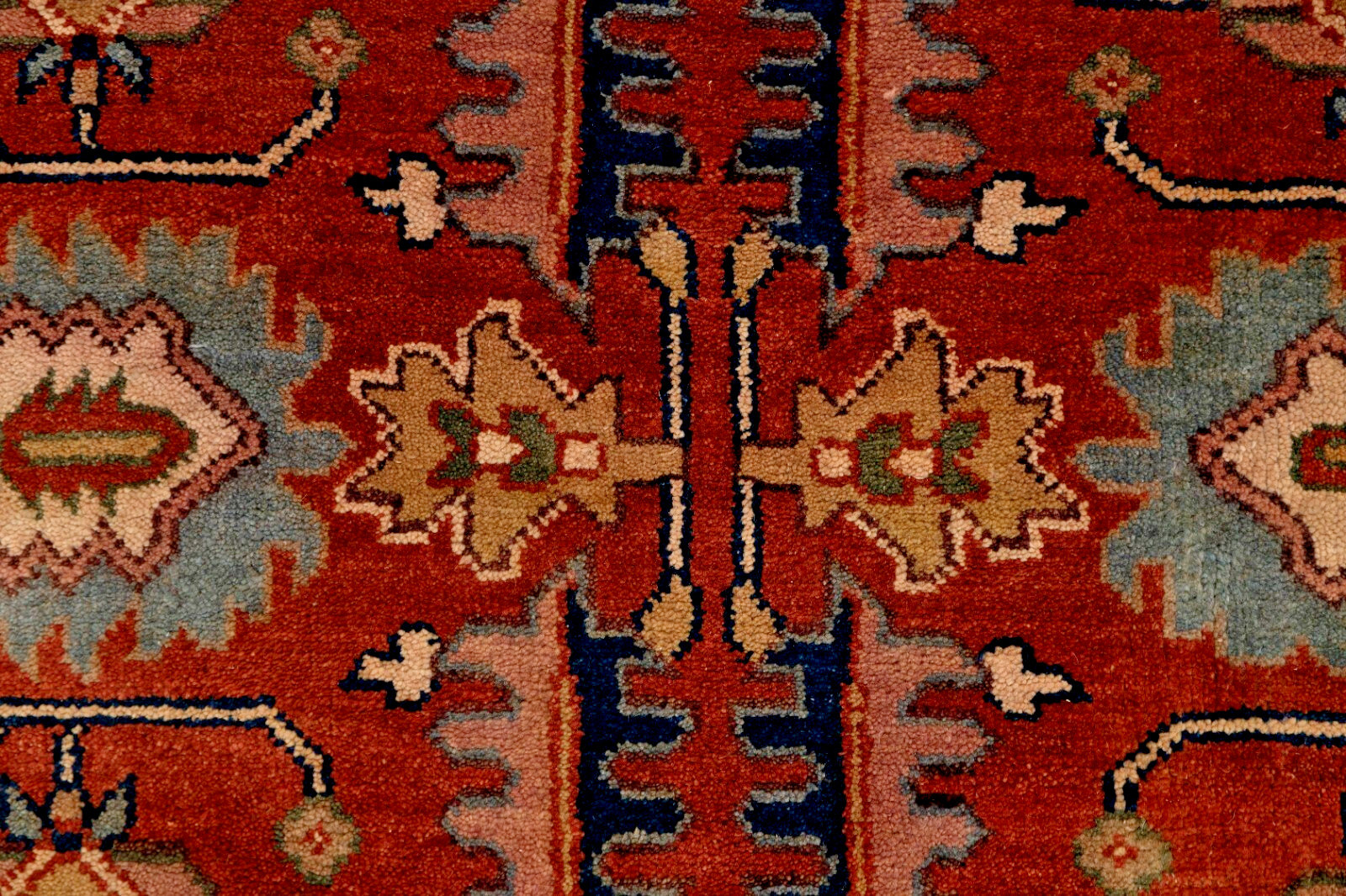 9×12 Traditional Look Rust Cream Fine Quality Weave Hand Knotted Living Room Rug