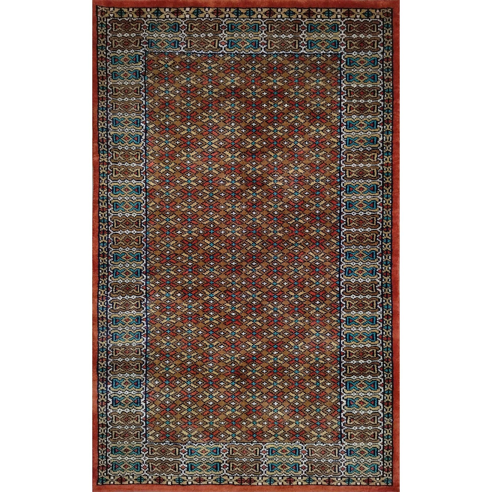 Handmade Hand Knotted Wool Small Multicolor Rug 2.5×4 feet