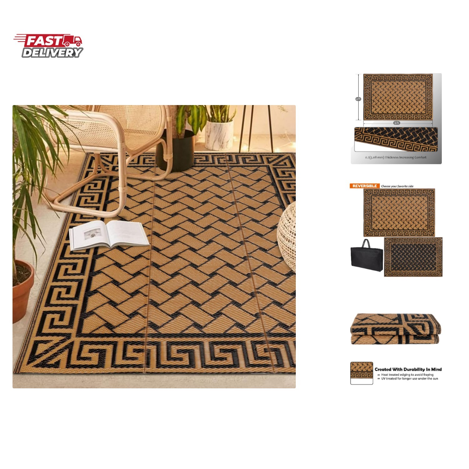 Reversible Mats, Plastic Straw Rug, Modern Area Rug, Large Floor Mat and Rug …