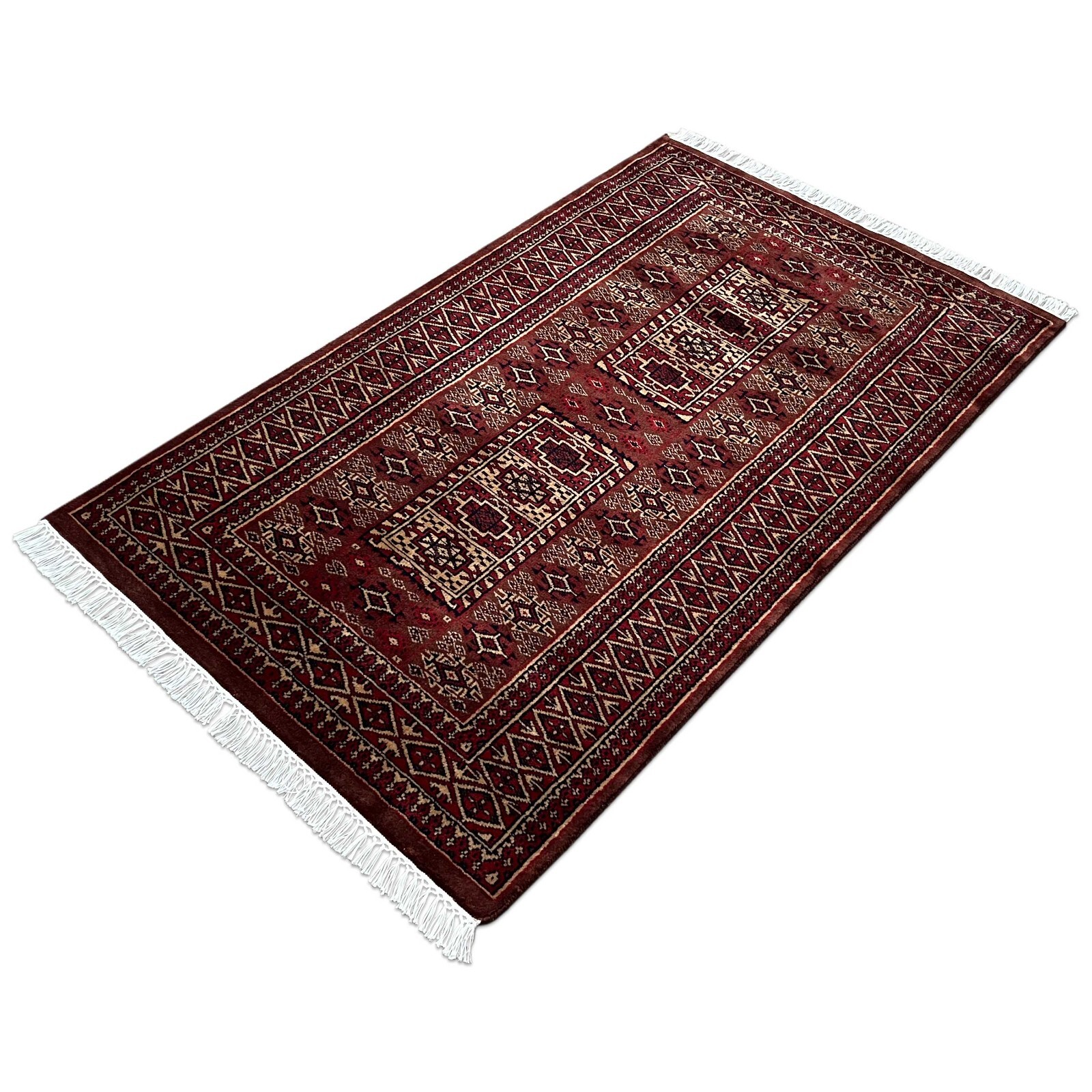 Handmade Knotted Wool Rug Brown 3×5 ft (90×150 cm) Luxury and Traditional Dubba