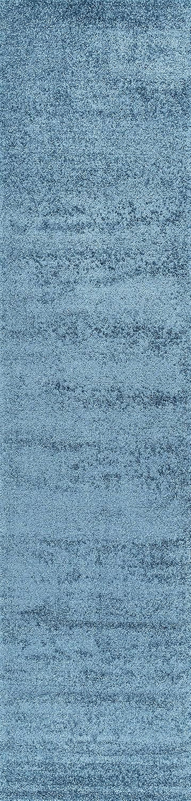 Haze Solid Low-Pile Turquoise Runner Rug 2×10, Coastal,Bohemian,Minimalist,Class