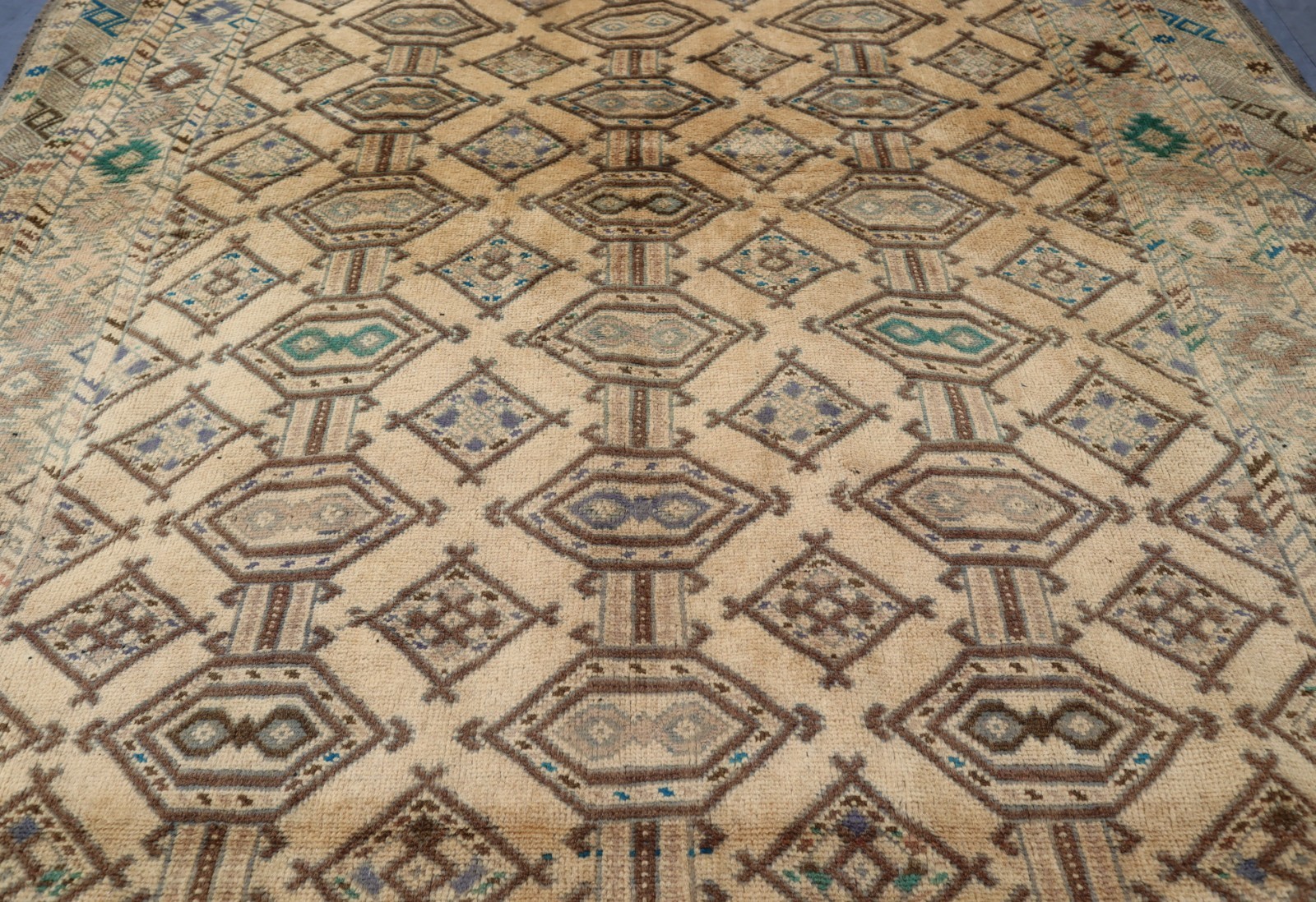 4’5×7’0 ft Afghan Tribal Rug, Handmade Beige Turkmen Oriental Rug, Bedroom Rugs