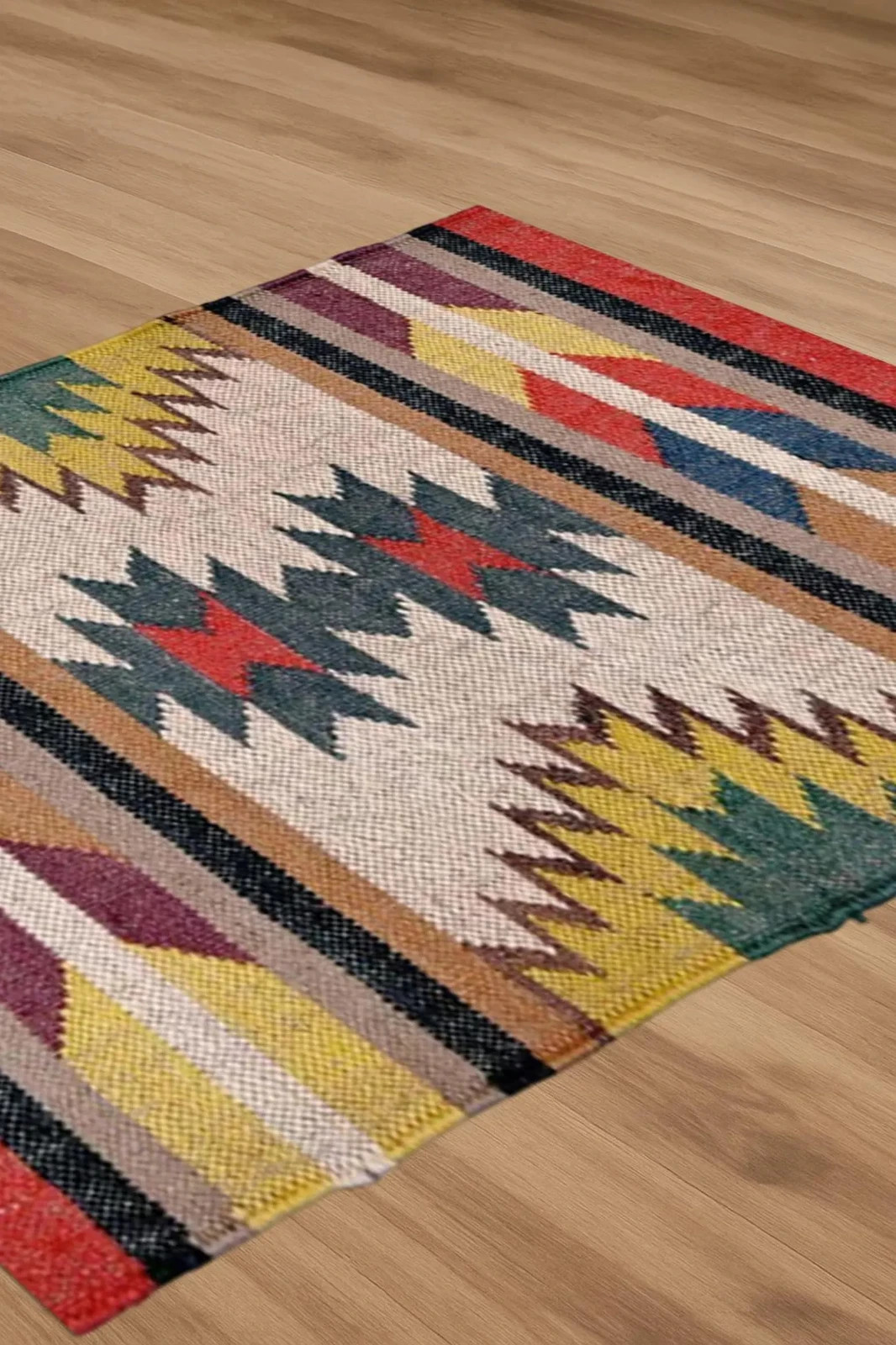 Hand Knotted Wool Jute Kilim Rug Color Multicolor Handmade Design Carpet Rug