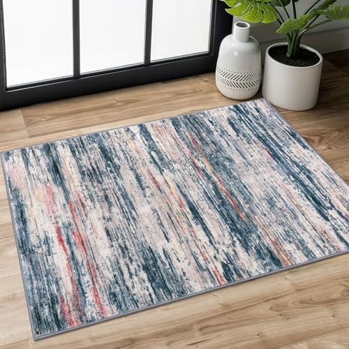 2×3 Teal Blue Peach Gray Multi 2′ x 3′ (Rectangular) Teal/Blue/Peach/Gray/Multi