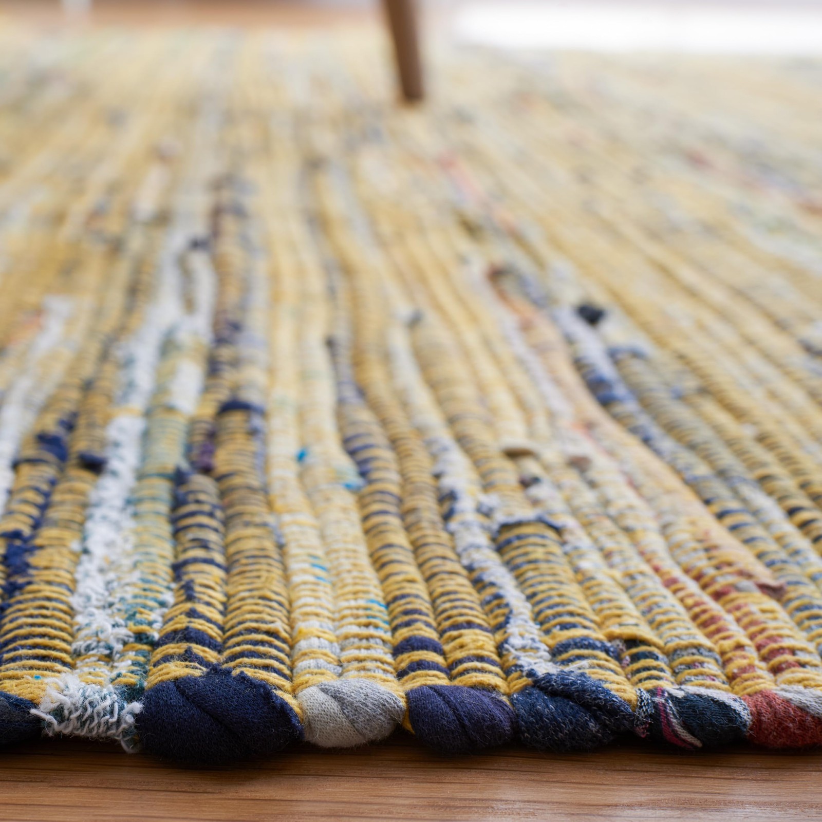 Rag Rug Collection Runner Rug – 2’3″ x 12′, Yellow & Multi, Handmade Boho Str…