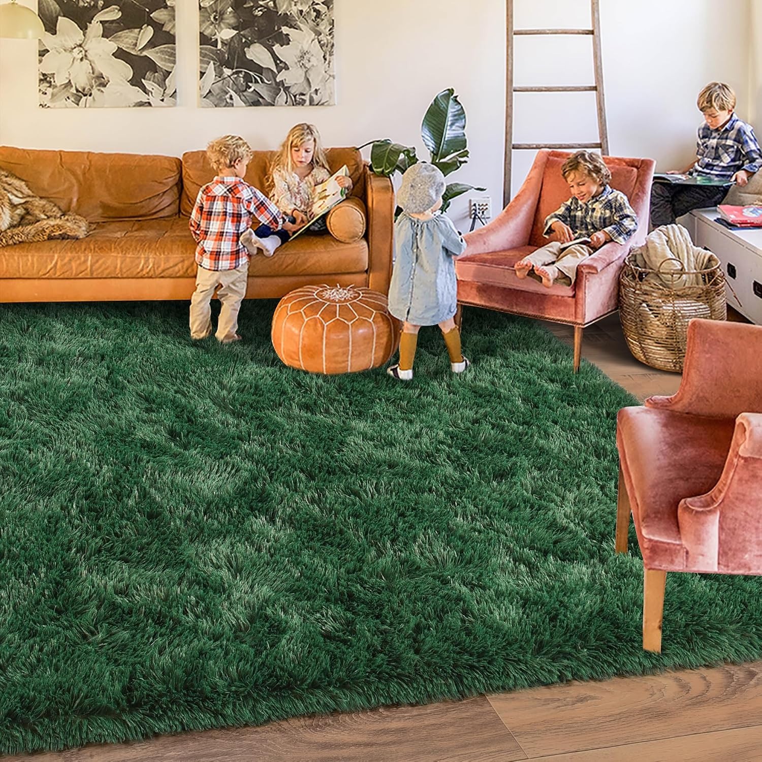 Soft 5′ X 7′ Shag Rug with Plush Texture – Perfect for Family and Playrooms