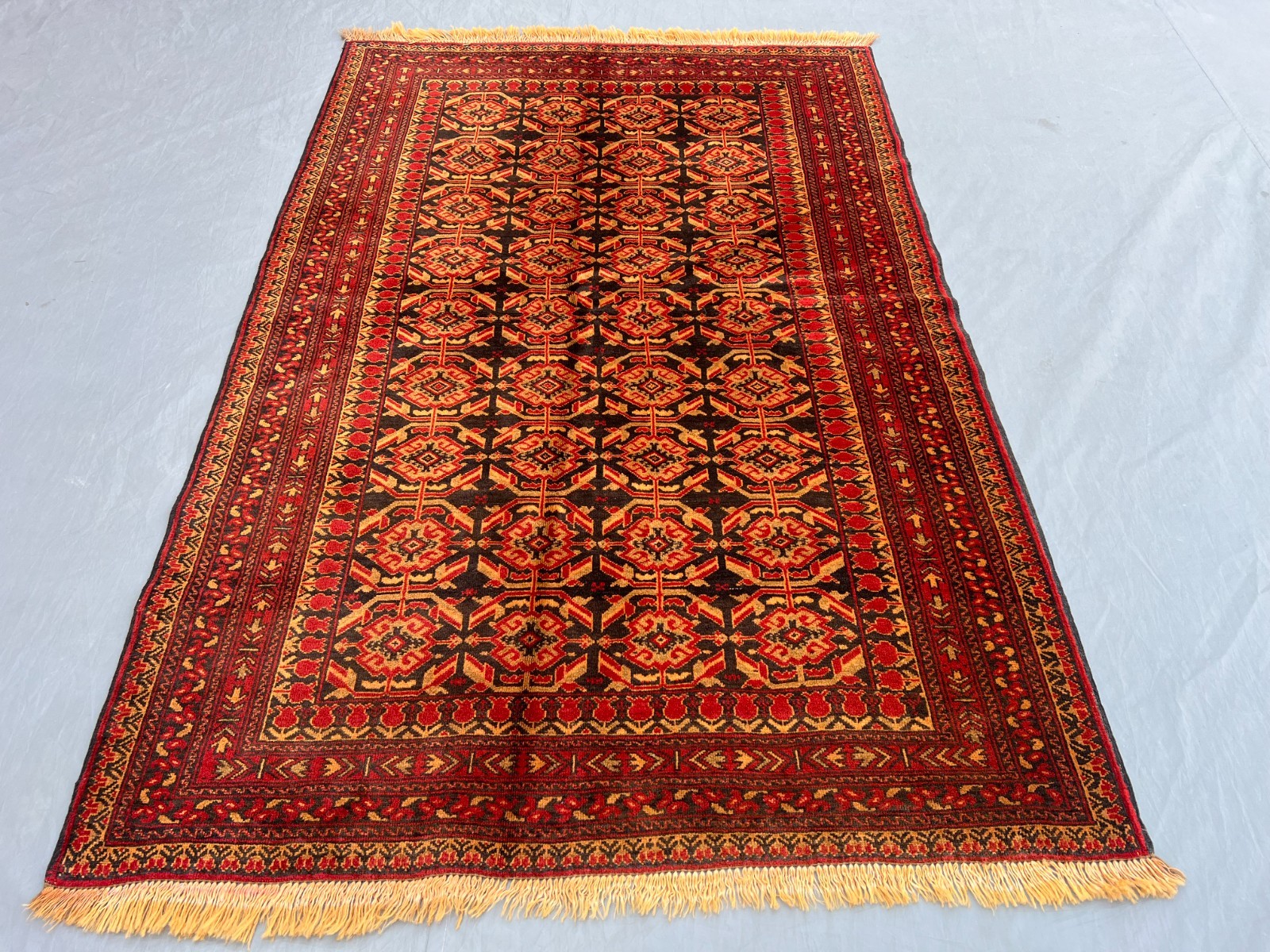 4×6 Red Baluchi Tribal Rug Hand Knotted Wool Carpet With Floral Border Medallion